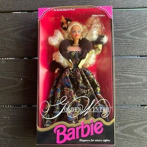 NRFB Vintage Golden Winter Barbie Doll 🌟